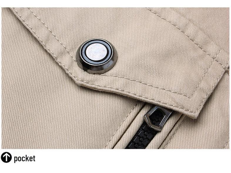 Men's Washed Cotton Stand Collar Jacket - Youth Style Outerwear