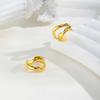 Vnox Minimalist 18K Gold Plated Cuff Earrings Stainless Steel Hollow Geometric Earring For Women Trendy Jewelry 2026 New