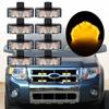 8X 2LED Car Front Grille Strobe Light Bar Warning Hazard Emergency Amber 2LED