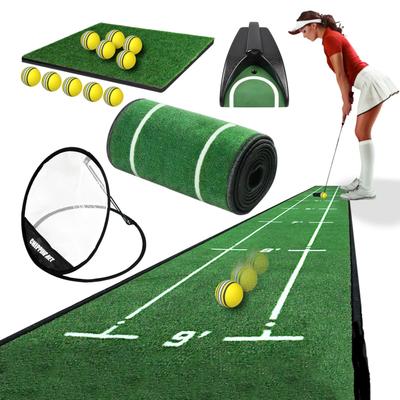 Heizi Putter Mat Set Approach Practice Putter Practice Mat Golf Net Return 14-piece [with Net] (automatic Cup)