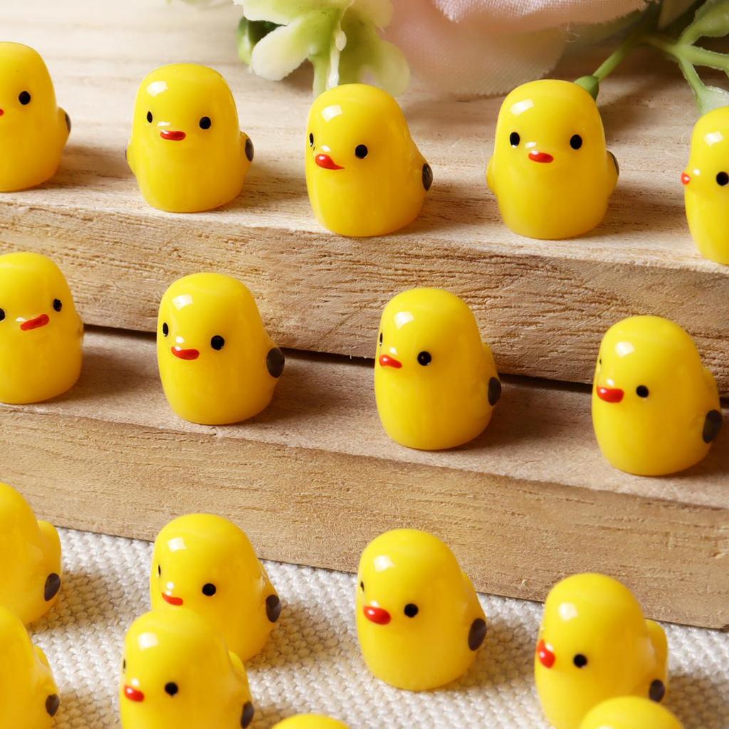 Resin Imitation Animal 3D Miniature Bean Chicken Ornaments Dolls
