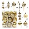 M-Modern-36Pcs Christmas Ball Christmas Tree Hanging Pendants Printed Shaped Pendant Christmas Spheres