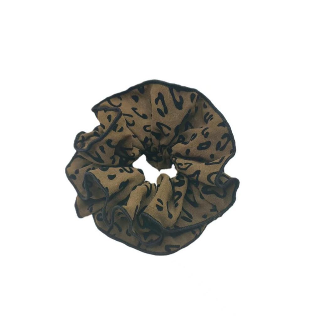 Elegant Leopard Print Double-Layer Hair Tie for Low Ponytails – High-Class Accessory