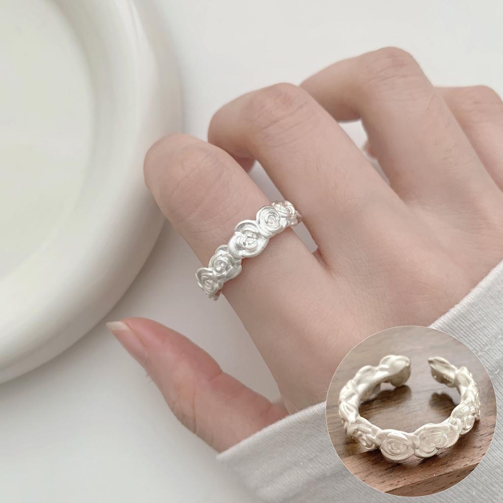 VENTFILLE 925 Sterling Rings for Women Fashion Geometric Handmade Irregular Line Ring Party Birthday Gift Dropshipping