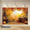 2D Rustic Farm Hay Wagon Pumpkin Photo Booth Background