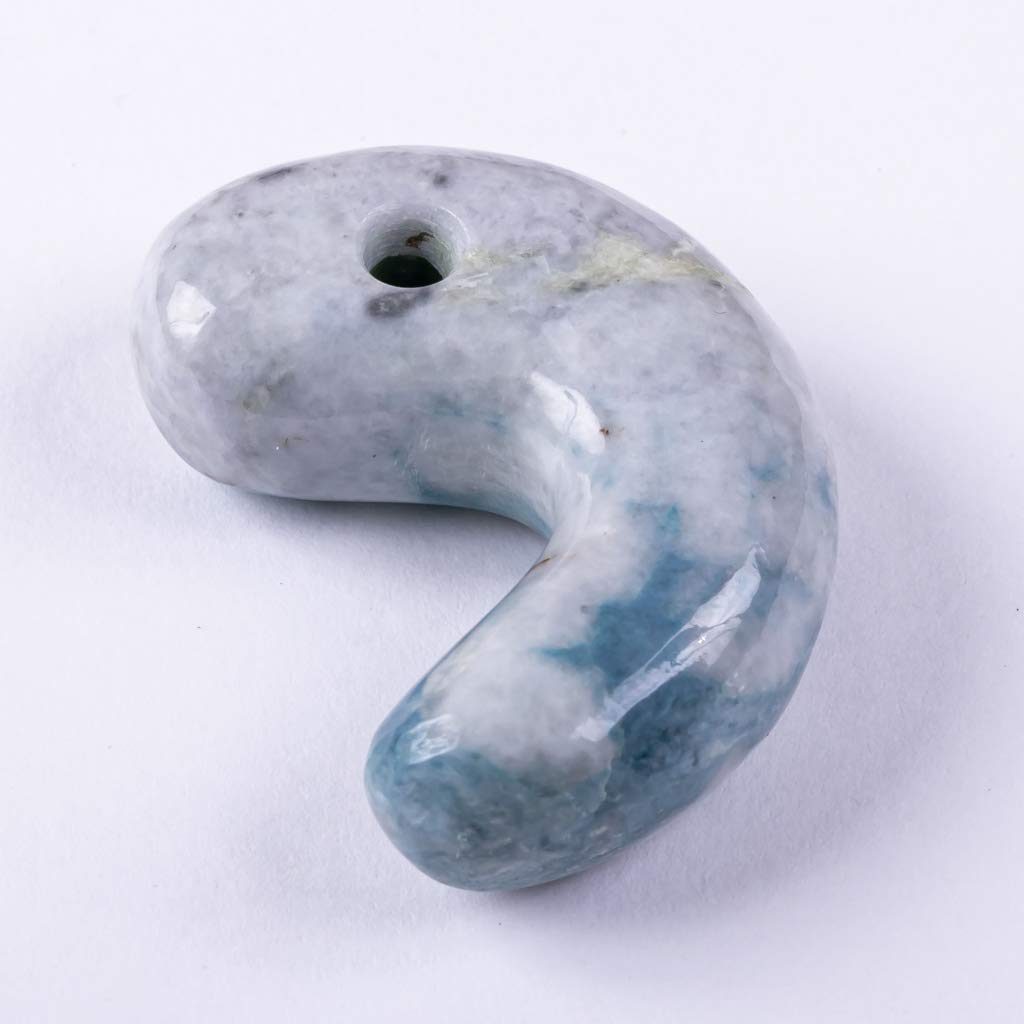 Itoigawa Natural Jadeite Irikonzawa Excellent Japanese National Jomon Power Stone Paulownia Wood MT0755 Magatama, Blue, Luster, Stone, [Special