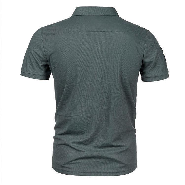 Summer Men's Short Sleeved Polo Shirt Patchwork Casual Lapel Short Sleeved T-shirt