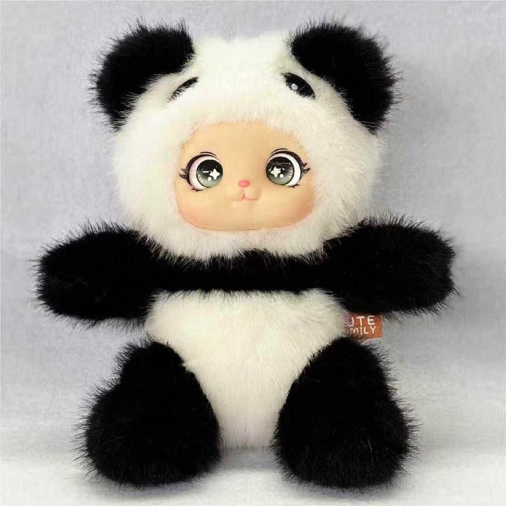 Cute Family Vinyl Doll Cute Bear Sheep Rabbit Frog Plush Pendant Bag Cute Little Doll Treasure