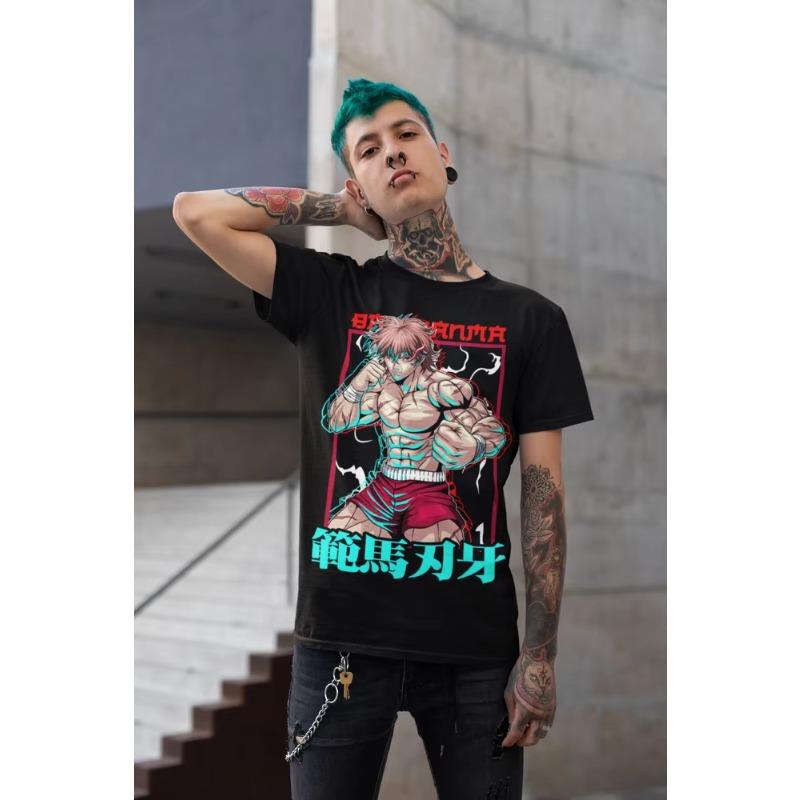 

Тренд Лето 2025 косплей Вокруг Боец Баки Футболка Баки Ханма Юдзиро Ханма Баки Боксерская Футболка Все Размеры Мужская Одежда 4XL