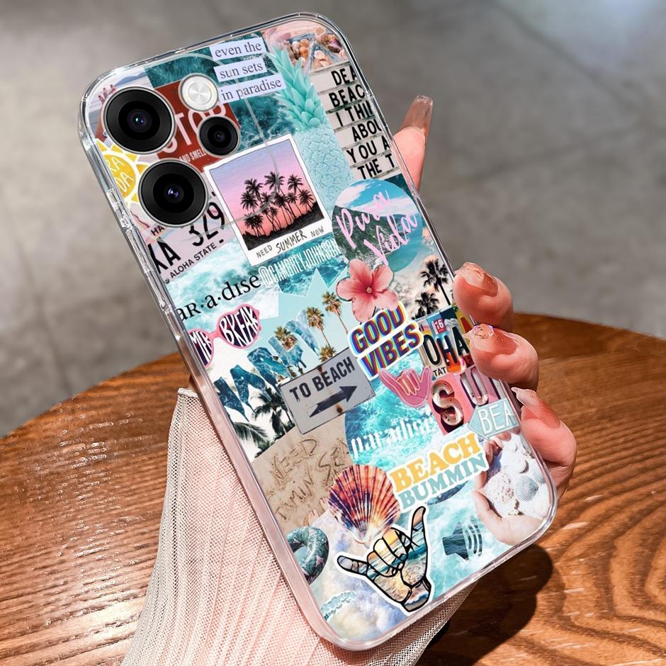 Cases For OPPO Reno15 15F 15Pro Cute Girl Love Heart Lightweight Simplicity Soft Transparent Housing For Reno 15F 15 Pro Capa