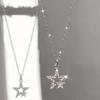 Necklace Accessory with Stainless Steel Chain Zinc Alloy Pendant One-Piece Fashion Light Luxury -Encrusted Five-Pointed Star