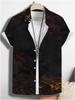 [Printed Design, No Texture] Men'S Abstract Fashion Abstract Texture Print Pattern Men'S Short Sleeve Shirt, Suitable for Casual Wear At Summer