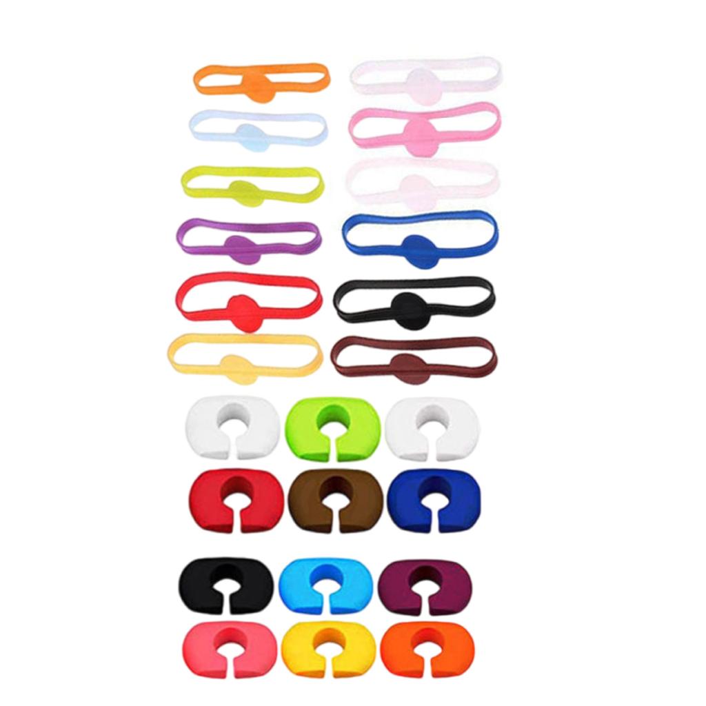 Opakovaně použitelné silikonové značky na sklenice na víno a koktejly v zářivých barvách, vhodné na večírky a události