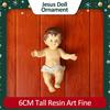 Figurina Religiosa Resina Presepe Gruppo Culla Piccolo Gesù Bambino Bambola Natale Chiesa Regalo Amicizia 6CM