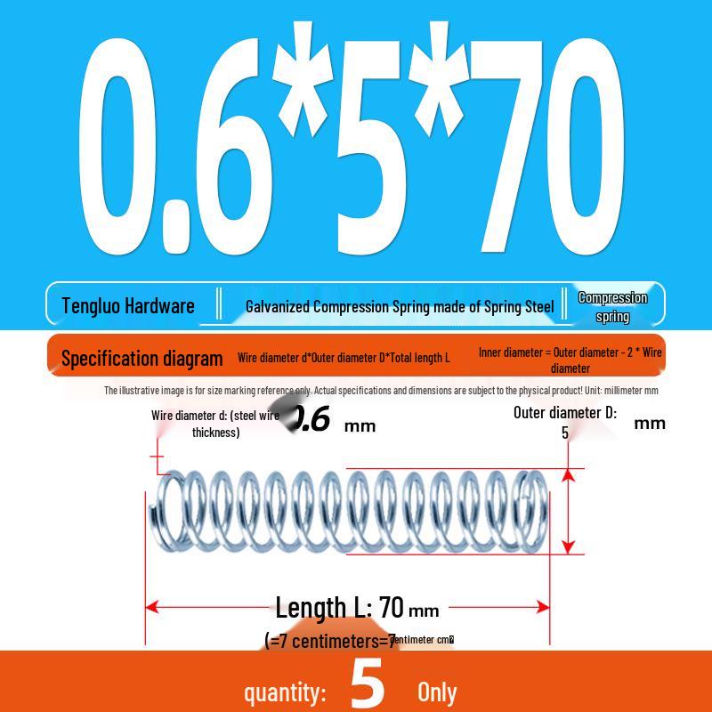 

Galvanized Wire Compression Return Spring - Available in 60/70/80/90/100mm Sizes