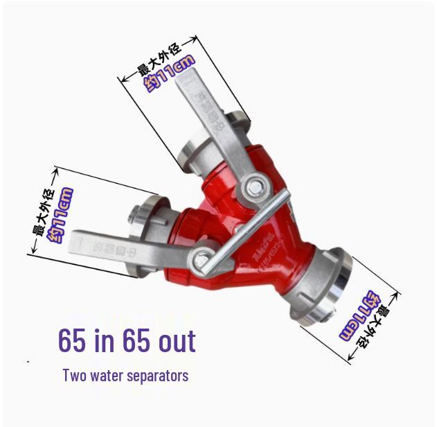 

Firefighting Water Distributor: FII65 2-Way Inlet, 3-Way 3 Inlet to 2.5 Outlet Quick Attack Hose Splitter