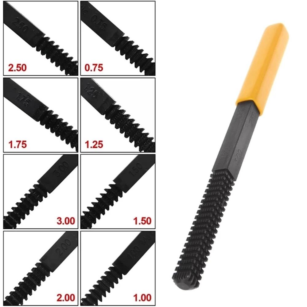 Metric Thread Repair File Black Oxide Coating 0.75-3mm Pitch Clean Damaged Threads DIY Hand Tools Metal Hardware
