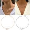 Sturdy Brass Women's Necklace Fashion Thin Chain Minimalist Dainty Double Round Pendant Jewelry Statement Pieces