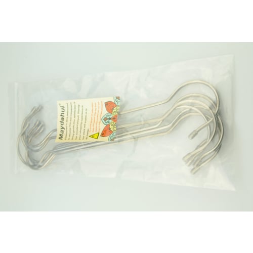 Maydahui S-shaped Hooks (Set of 6, Silver, Large, 30cm) Stainless Steel Hooks, Rust-Resistant, Long Hooks, Extra Large S-Shaped Hooks, Stylish Metal H