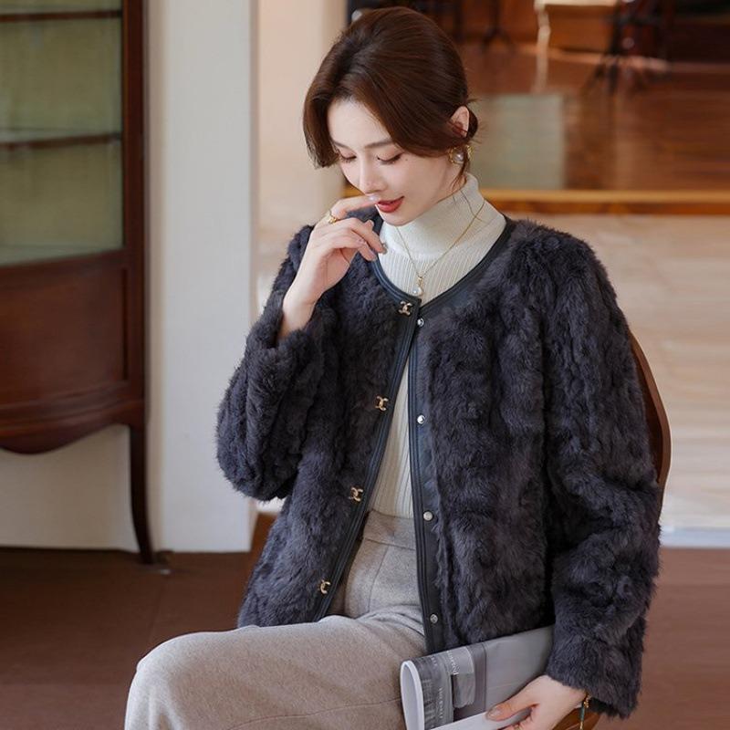 Medium and old women's clothing Thickened mink fleece fur integrated fur coat women's winter short fur coat