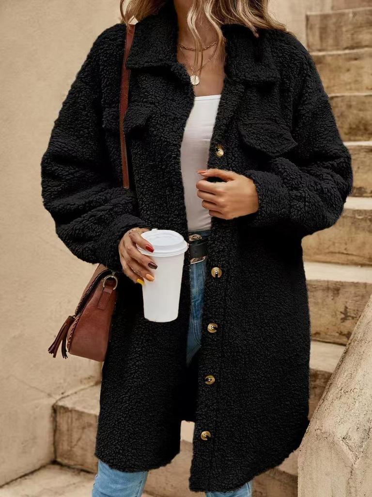 European and American Winter Plush Lapel Long Coat for Women (2024 Edition)