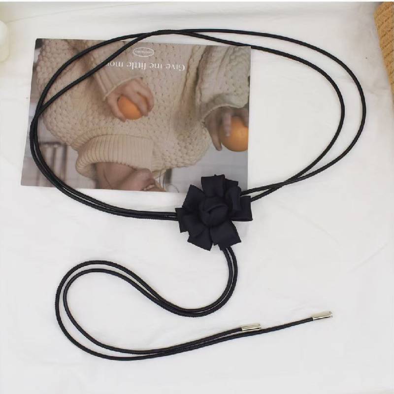 

Thin Fabric Flower Waist Belt Women Decorative Dress Sub Accessory Soft Rope Style D