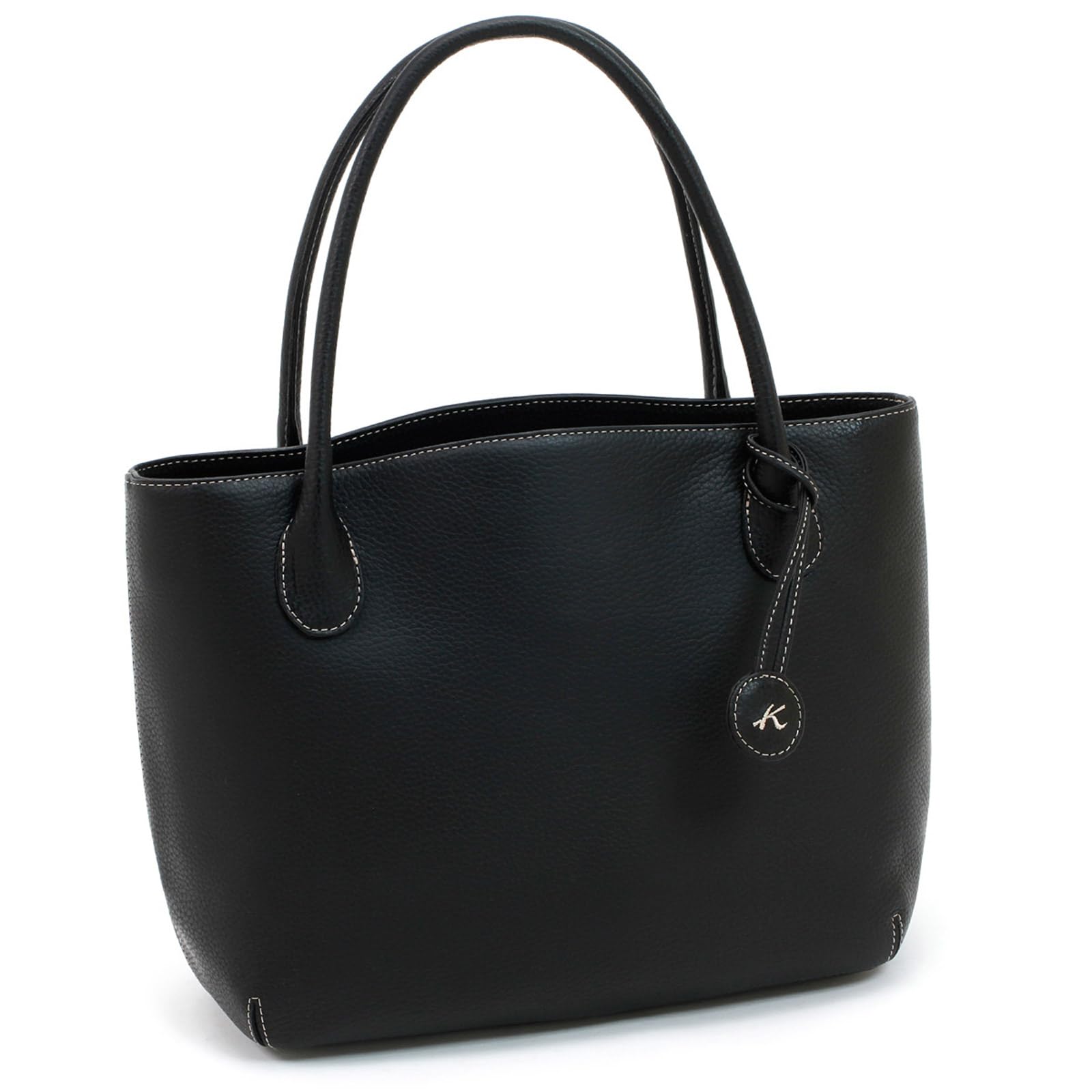 

K mark tag bag compatible with A4 size Beige Stitch 15521 [Kitamura] semi-shoulder Y-1312 Women s Black/Sand [Black]