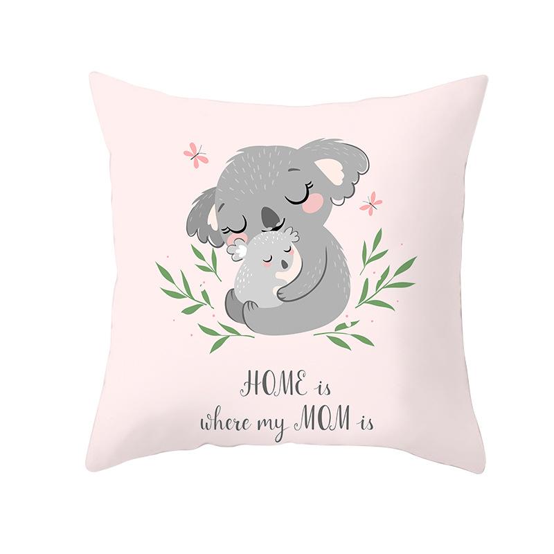 Mother's Day Pillow Peach Skin Printed Pillow Cover Sofa Cushion Cover Car Cushion Cover Home Decoration