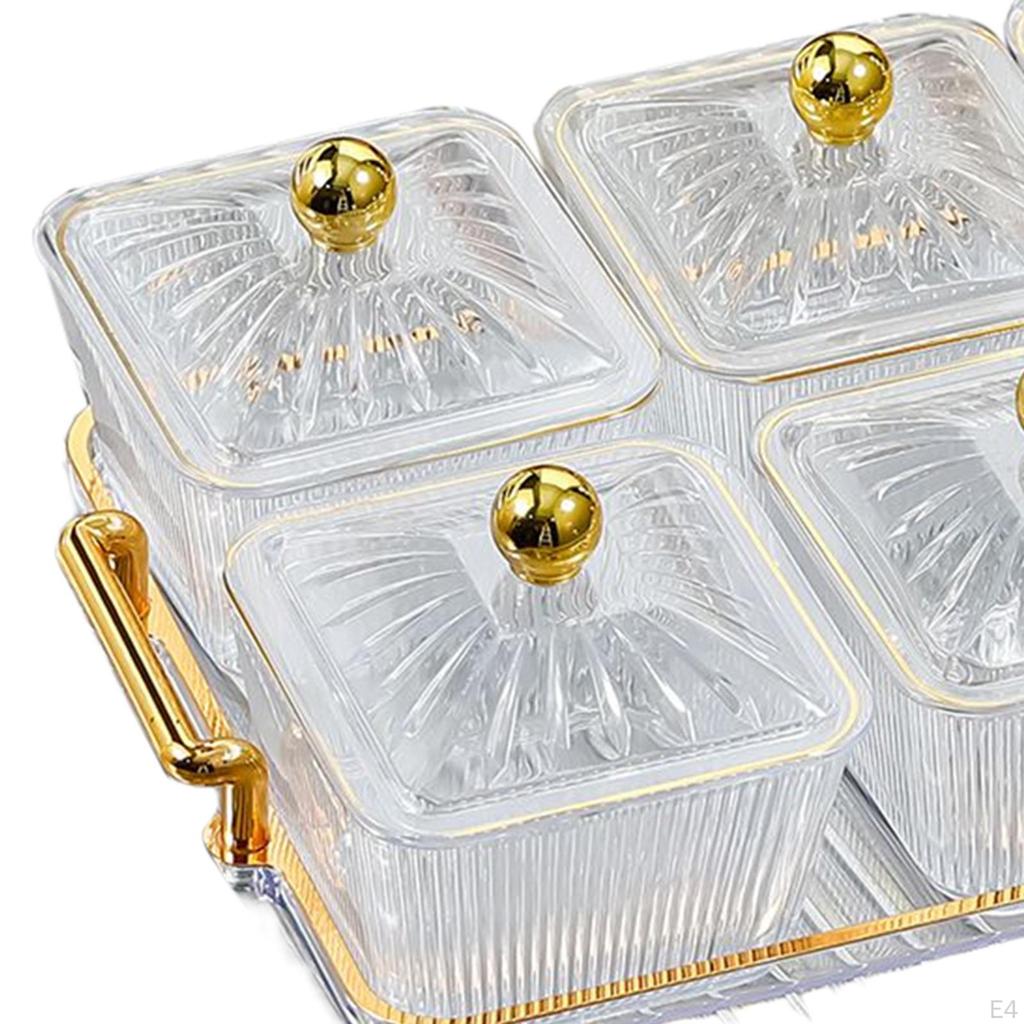 Appetizer Serving Tray Divided with Rack Luxury Multifunctional Cookies Jar Condiment