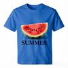 Fresh Summer Watermelon Summer Typography Print Unisex Loose Fit Cotton Casual Tees