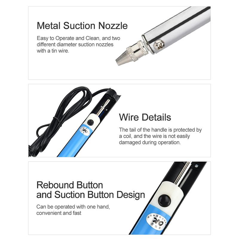 AC 110V/220V Electric Tin Suction Sucker Pen Soldering Iron 30W PCB Solder Suction Desoldering Machine Vacuum Pump Welding Tools