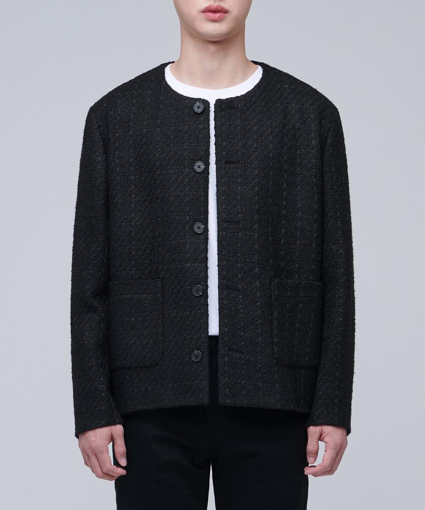Musinsa Standard Round Neck Tweed Jacket [Black]