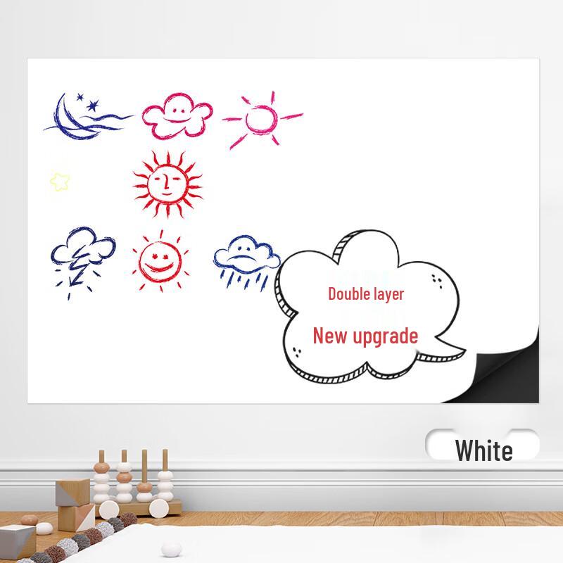 Magnetic Erasable Double-Sided Wall Whiteboard & Blackboard Decal