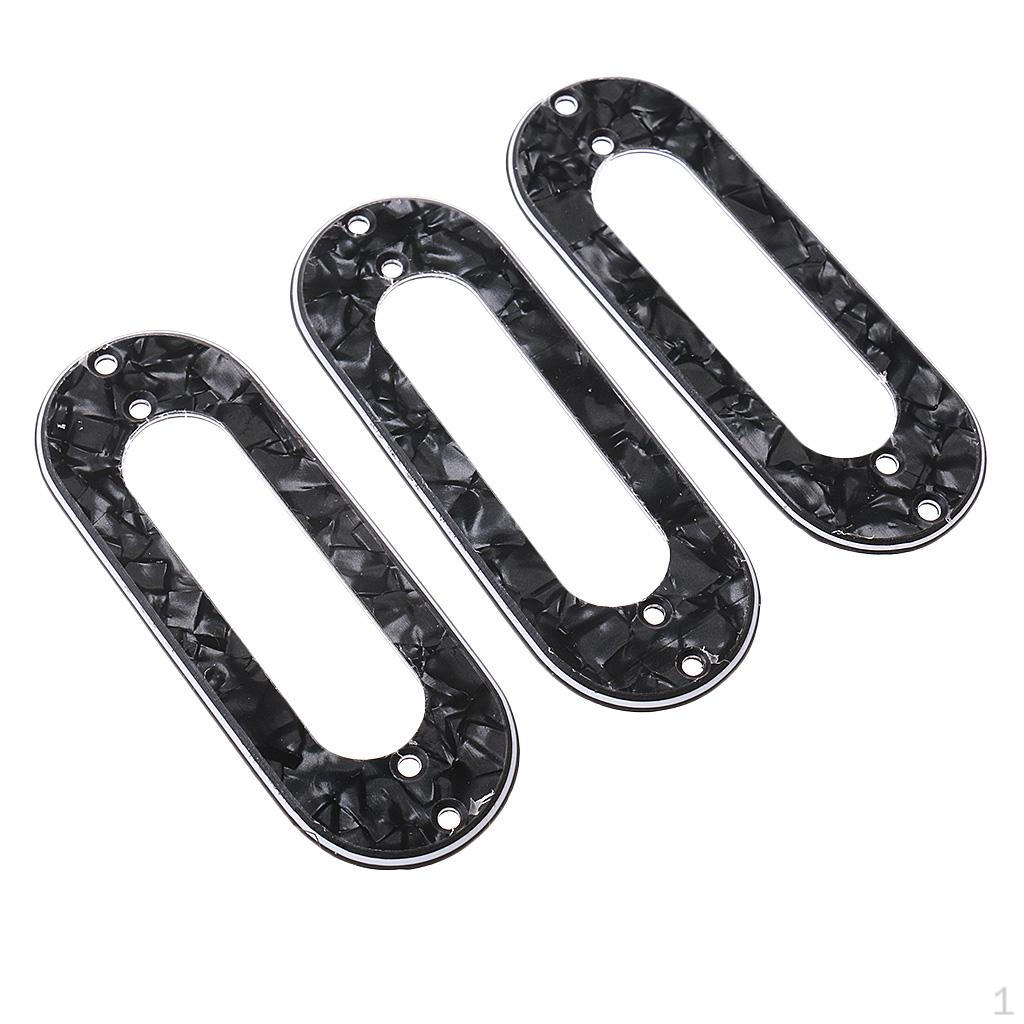 

3 Pickup Mounting Rings Pickups Frames for Electric Guitar Accessories Black