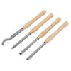 4PCS Lathe Turning Tool Set Removable Wooden Handle Incisive Hard Alloy Steel Lathe Tool for