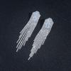 European & American Rhinestone Alloy Tassel Earrings - Elegant Women's Dangle Jewelry