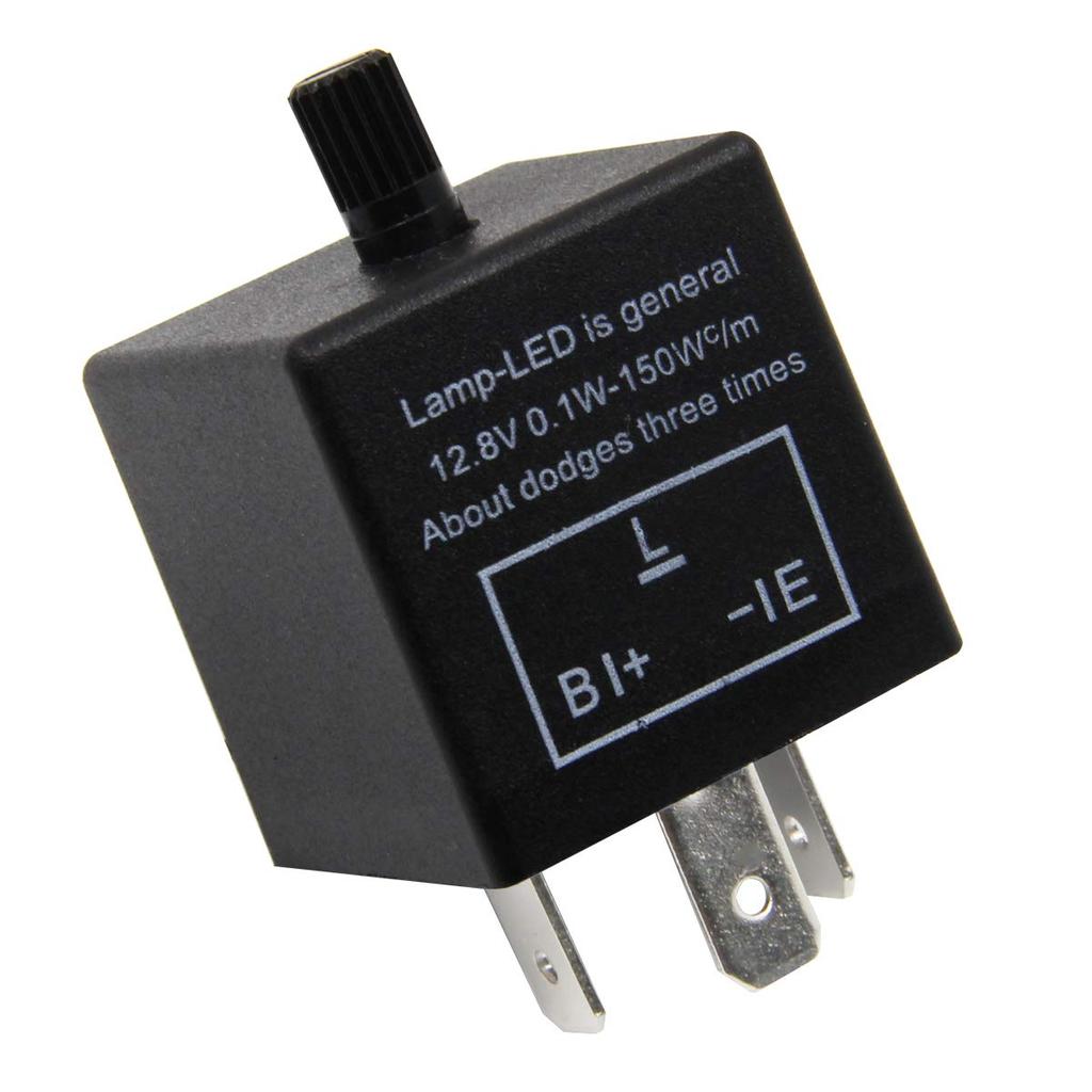 ZOOKOTO 12V 3 Pin Electronic LED Flasher Relay 0.1W-150W C/m Motorcycle Turn Signal Adjustable Flasher CF13