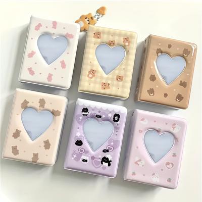 1pz Album Fotografico 'Amore' da Tre Pollici con Design a Cuore - Pagine Interne Trasparenti, Perfetto per Commemorare Momenti Preziosi, Libro dei Ricordi