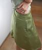Leondeondada Silky Satin Midi Skirt, Olive
