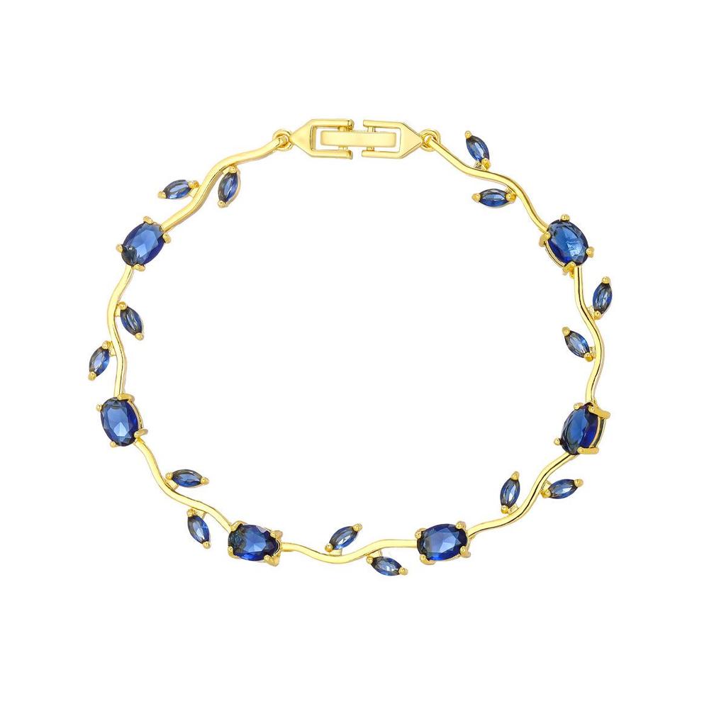 Elegante Bracciale Tulipano in Rame e Zirconia per Donna - Versatile e Raffinato Design con Diamanti Colorati