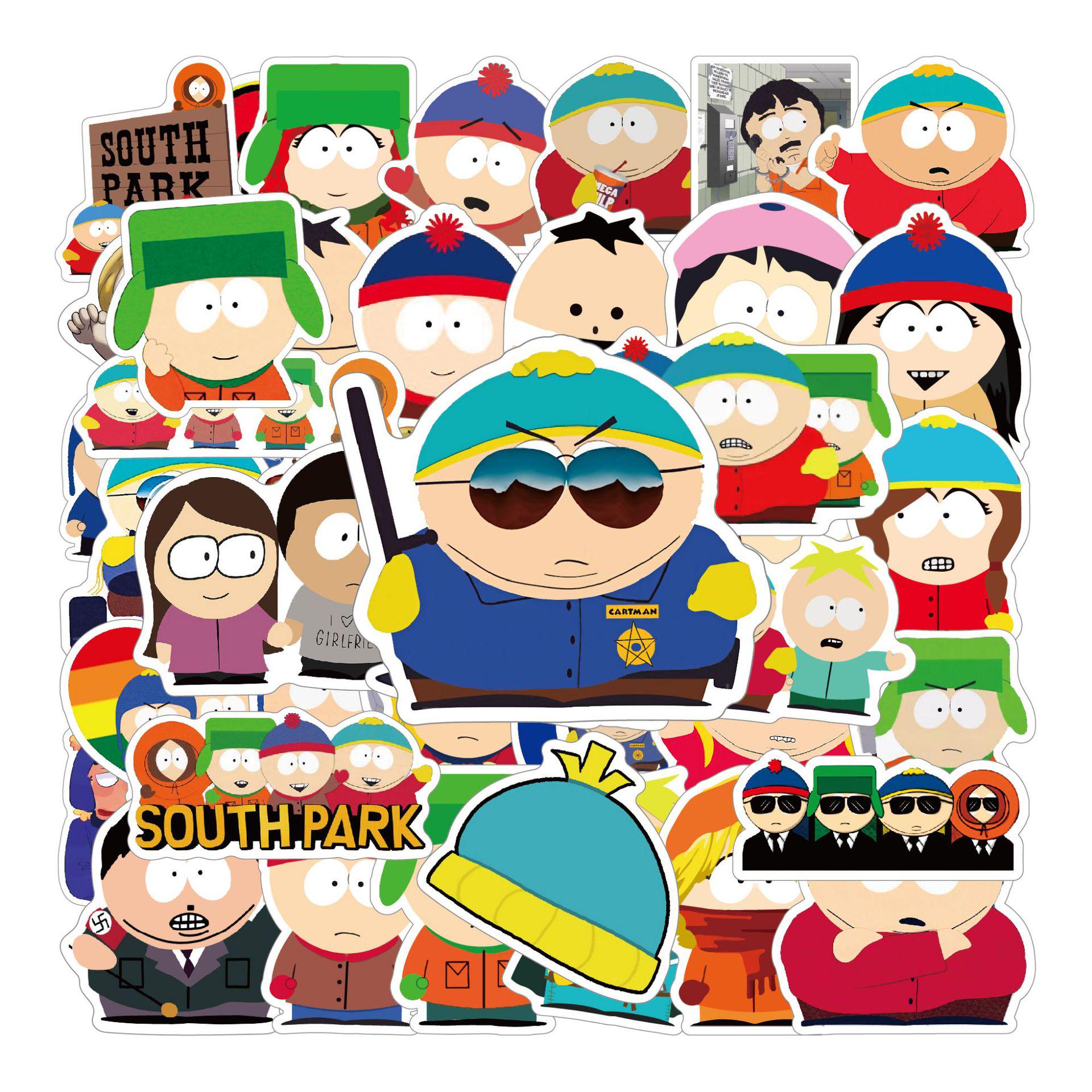 

50 South Park Cartoon Stickers for Kids – Funny DIY Graffiti Decals for Water Bottles, Stationery, Phones, and Cars