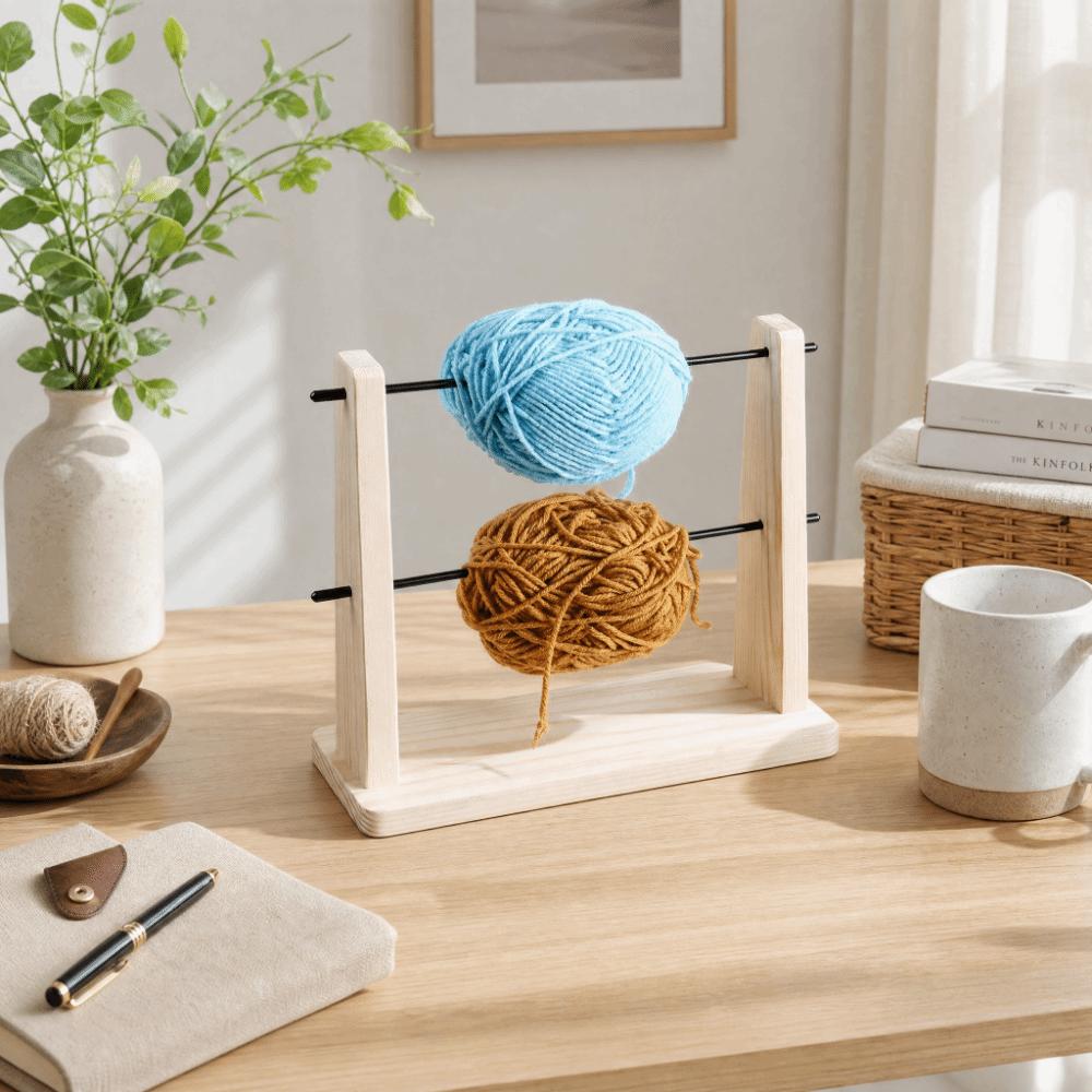 Solid Wood Wire Winding Rack Detachable Spindle Winder Wool Storage Rack Craft Supplies