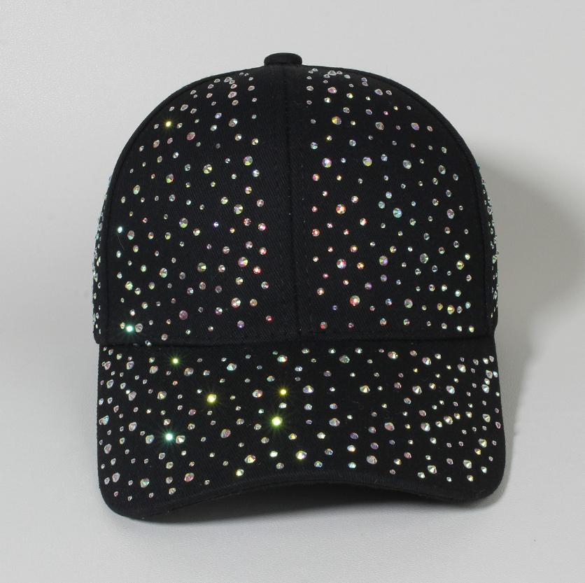 New Trendy Versatile Popular Style Baseball Cap with Rhinestones, High Top and Hard Top