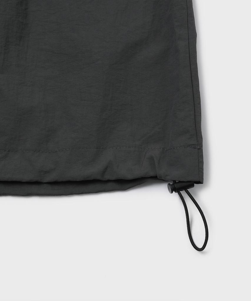 SLOW RECORD HOUSE Nylon Cargo Long Skirt_Charcoal