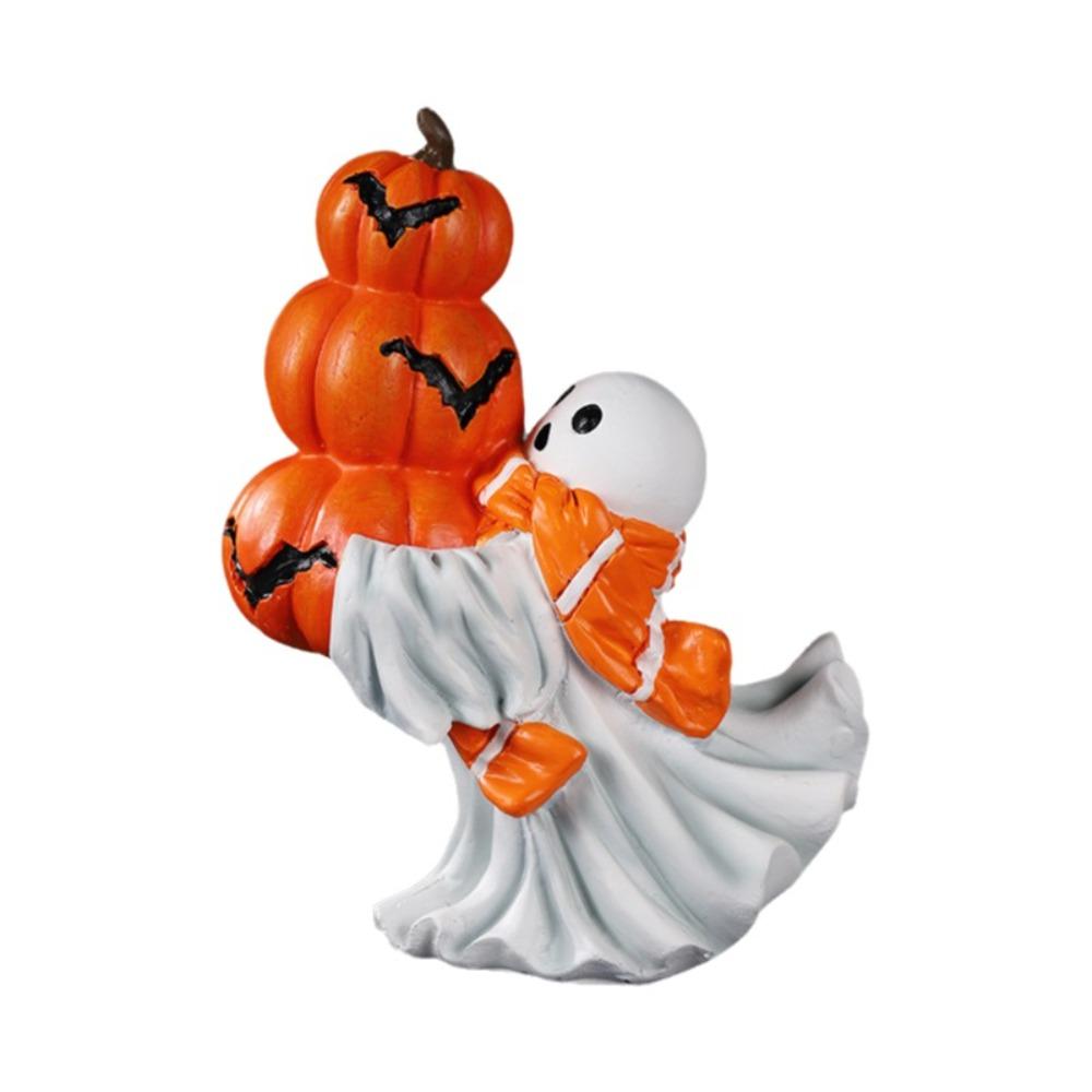 3D Sculpture Ghost Sculpture Cartoon Halloween Figurine Funny Ghost Statue  Office