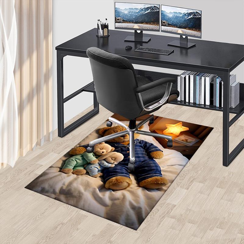 

1pc Anime Teddy Bear Print Chair Mat - Anti-Slip Office Rug for Home Decor, Suitable for All Seasons and Perfect as a Gift.C013 60cm by 90cm