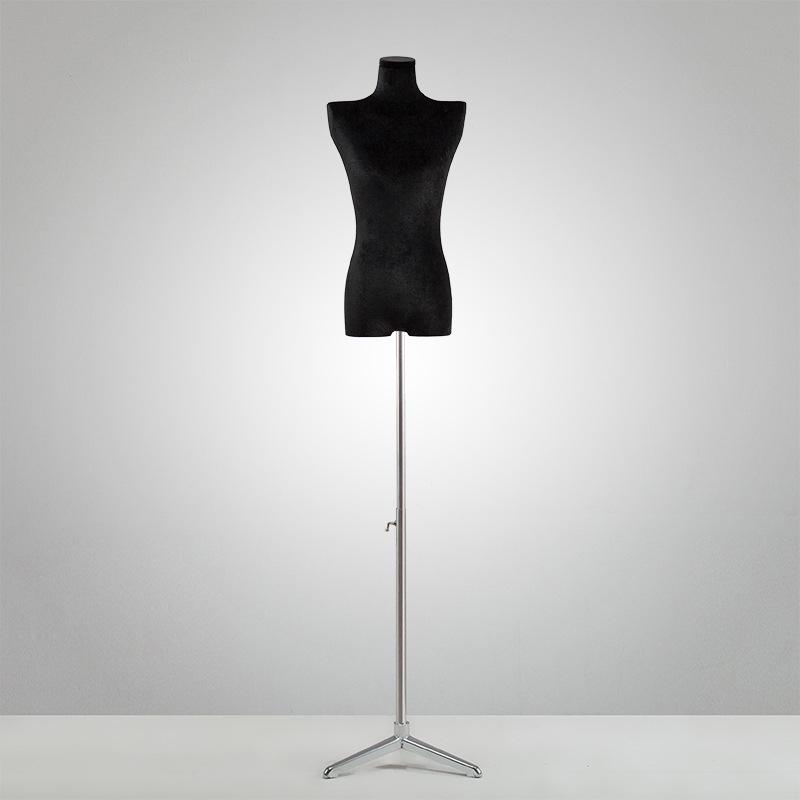 Korean Style Black Off-Shoulder Women's Half Body Mannequin with Right Angle Shoulder and Full Body Display Stand
