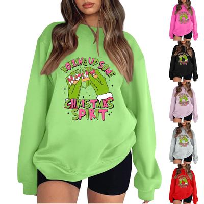 Damenmode Leichter Langarm-Pullover Weihnachts-Hoodie