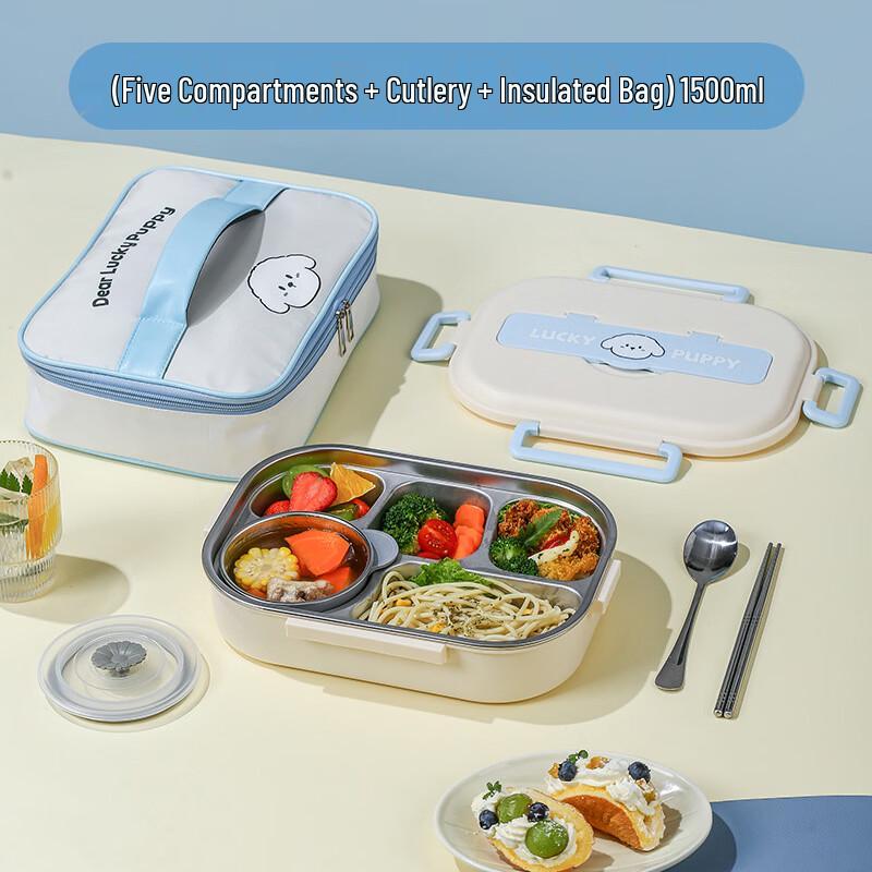 

RuHan 304 Stainless Steel 5-Compartment Insulated Lunch Box Set