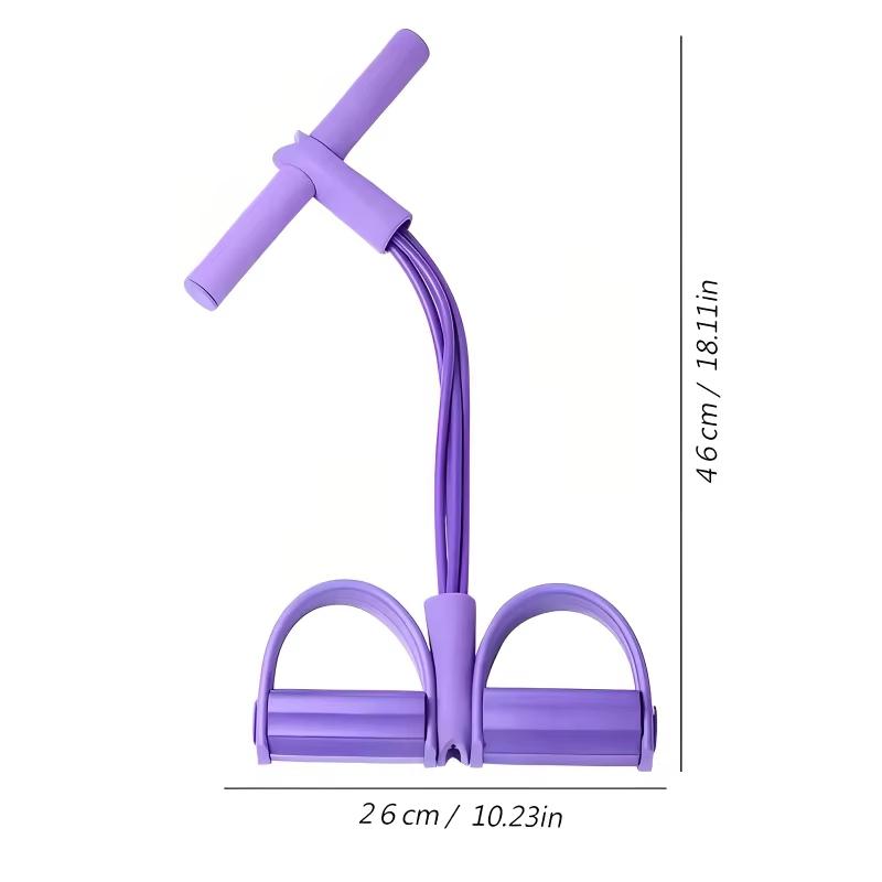 Tensioner a Pedale a Quattro Tubi Attrezzatura Multifunzionale per il Fitness Domestico Yoga Addominali Rinforzo Banda Elastica Corda di Tensione